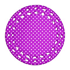 Polka Dots Ornament (round Filigree) by Valentinaart