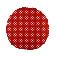 Polka Dots Standard 15  Premium Flano Round Cushions by Valentinaart