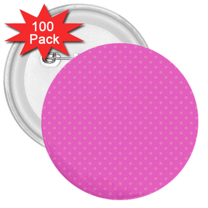 Polka dots 3  Buttons (100 pack) 