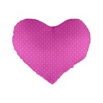 Polka dots Standard 16  Premium Flano Heart Shape Cushions Front