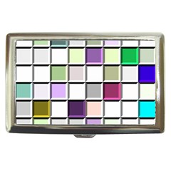 Color Tiles Abstract Mosaic Background Cigarette Money Cases by Simbadda