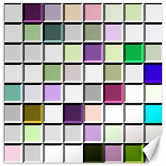 Color Tiles Abstract Mosaic Background Canvas 16  X 16   by Simbadda