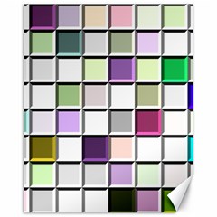 Color Tiles Abstract Mosaic Background Canvas 11  X 14   by Simbadda