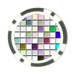 Color Tiles Abstract Mosaic Background Poker Chip Card Guard by Simbadda