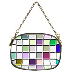 Color Tiles Abstract Mosaic Background Chain Purses (one Side)  by Simbadda