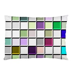 Color Tiles Abstract Mosaic Background Pillow Case