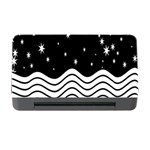 Black And White Waves And Stars Abstract Backdrop Clipart Memory Card Reader with CF Front