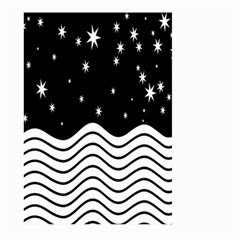 Black And White Waves And Stars Abstract Backdrop Clipart Large Garden Flag (two Sides) by Simbadda