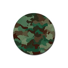 Camouflage Pattern A Completely Seamless Tile Able Background Design Rubber Coaster (round)  by Simbadda