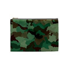 Camouflage Pattern A Completely Seamless Tile Able Background Design Cosmetic Bag (medium)  by Simbadda