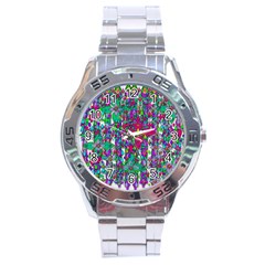 Sunny Roses In Rainy Weather Pop Art Stainless Steel Analogue Watch