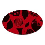 Congregation Of Floral Shades Pattern Oval Magnet Front