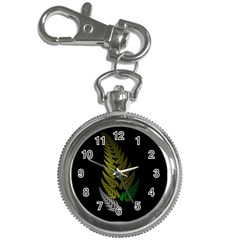 Drawing Of A Fractal Fern On Black Key Chain Watches