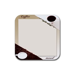 Greeting Card Coffee Mood Rubber Coaster (Square) 