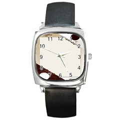 Greeting Card Coffee Mood Square Metal Watch