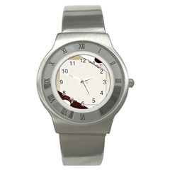 Greeting Card Coffee Mood Stainless Steel Watch