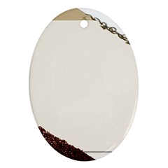 Greeting Card Coffee Mood Oval Ornament (Two Sides)