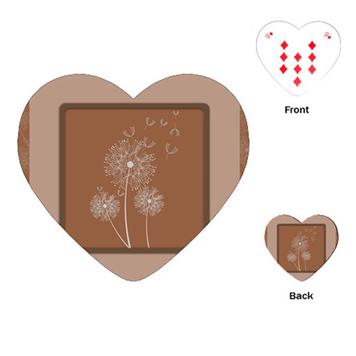 Dandelion Frame Card Template For Scrapbooking Playing Cards (Heart) 