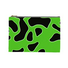 Black Green Abstract Shapes A Completely Seamless Tile Able Background Cosmetic Bag (large)  by Simbadda
