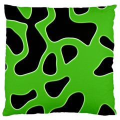 Black Green Abstract Shapes A Completely Seamless Tile Able Background Large Cushion Case (two Sides)