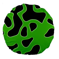 Black Green Abstract Shapes A Completely Seamless Tile Able Background Large 18  Premium Round Cushions by Simbadda