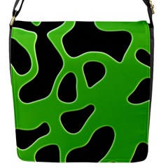 Black Green Abstract Shapes A Completely Seamless Tile Able Background Flap Messenger Bag (s)