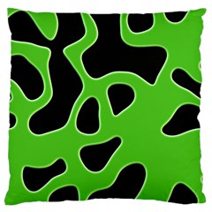 Black Green Abstract Shapes A Completely Seamless Tile Able Background Standard Flano Cushion Case (one Side) by Simbadda