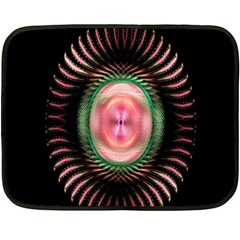 Fractal Plate Like Image In Pink Green And Other Colours Double Sided Fleece Blanket (mini) 