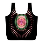 Fractal Plate Like Image In Pink Green And Other Colours Full Print Recycle Bags (L)  Front