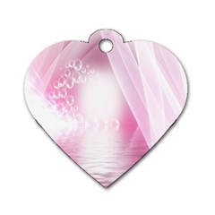 Realm Of Dreams Light Effect Abstract Background Dog Tag Heart (one Side) by Simbadda