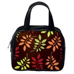 Leaves Wallpaper Pattern Seamless Autumn Colors Leaf Background Classic Handbags (One Side) Front