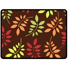 Leaves Wallpaper Pattern Seamless Autumn Colors Leaf Background Fleece Blanket (large) 