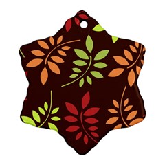 Leaves Wallpaper Pattern Seamless Autumn Colors Leaf Background Ornament (snowflake)