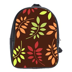 Leaves Wallpaper Pattern Seamless Autumn Colors Leaf Background School Bags (xl) 