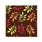 Leaves Wallpaper Pattern Seamless Autumn Colors Leaf Background Small Satin Scarf (Square) Front