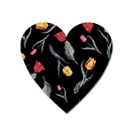 Colorful Tulip Wallpaper Pattern Background Pattern Wallpaper Heart Magnet Front