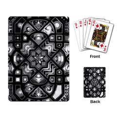 Geometric Line Art Background In Black And White Playing Card