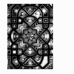 Geometric Line Art Background In Black And White Large Garden Flag (Two Sides)