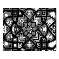 Geometric Line Art Background In Black And White Double Sided Flano Blanket (Large) 