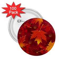 Autumn Leaves Fall Maple 2.25  Buttons (100 pack) 