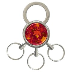 Autumn Leaves Fall Maple 3-ring Key Chains by Simbadda