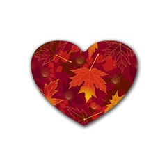 Autumn Leaves Fall Maple Heart Coaster (4 pack) 