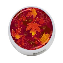 Autumn Leaves Fall Maple 4-Port USB Hub (One Side)