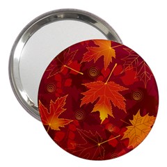 Autumn Leaves Fall Maple 3  Handbag Mirrors by Simbadda