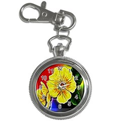 Beautiful Fractal Flower In 3d Glass Frame Key Chain Watches by Simbadda