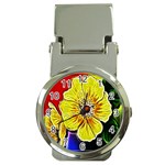 Beautiful Fractal Flower In 3d Glass Frame Money Clip Watches Front