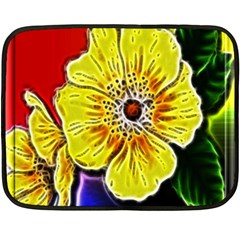 Beautiful Fractal Flower In 3d Glass Frame Double Sided Fleece Blanket (mini) 