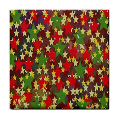 Star Abstract Multicoloured Stars Background Pattern Tile Coasters by Simbadda