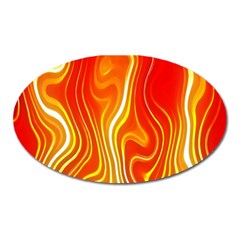 Fire Flames Abstract Background Oval Magnet