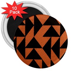 Brown Triangles Background 3  Magnets (10 Pack)  by Simbadda